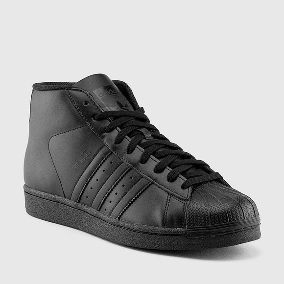 adidas black leather high tops